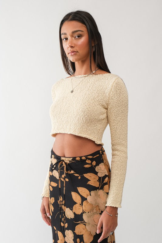 Milly Cropped Knit Sweater - Ivory