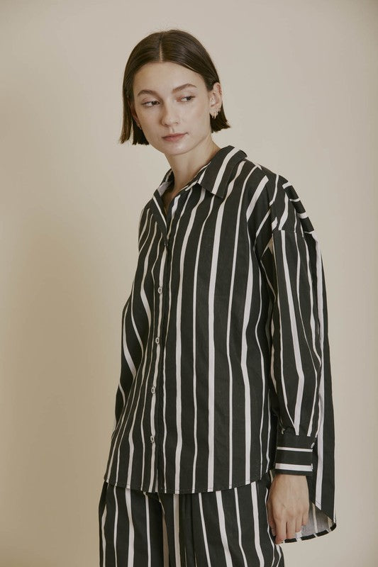 Luxe Striped Poplin Shirt